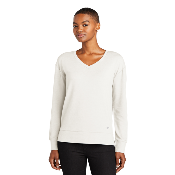 OGIO® Luuma Flex Modal/Poly/Spandex French Terry Long Sleeve Ladies' V-Neck Tee