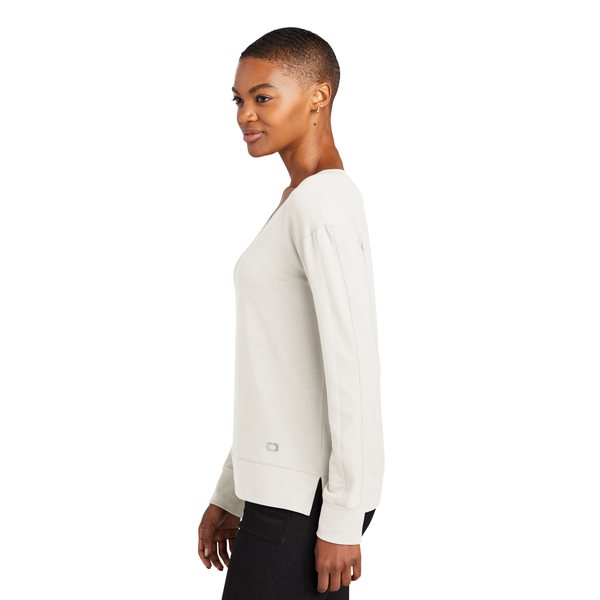 OGIO® Luuma Flex Modal/Poly/Spandex French Terry Long Sleeve Ladies' V-Neck Tee