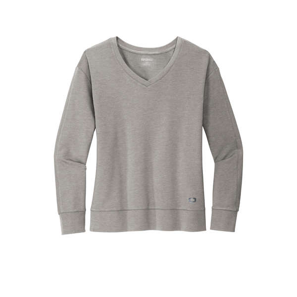 OGIO® Luuma Flex Modal/Poly/Spandex French Terry Long Sleeve Ladies' V-Neck Tee
