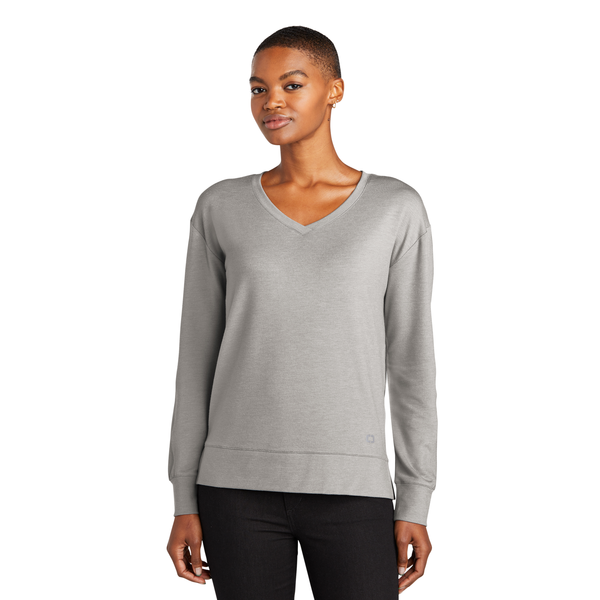 OGIO® Luuma Flex Modal/Poly/Spandex French Terry Long Sleeve Ladies' V-Neck Tee