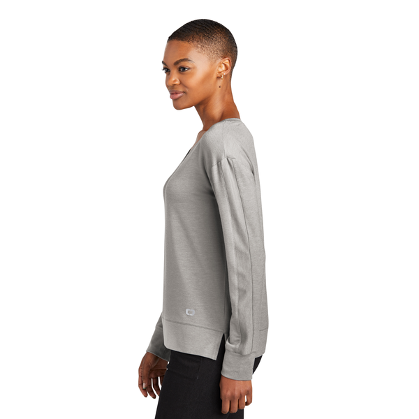 OGIO® Luuma Flex Modal/Poly/Spandex French Terry Long Sleeve Ladies' V-Neck Tee