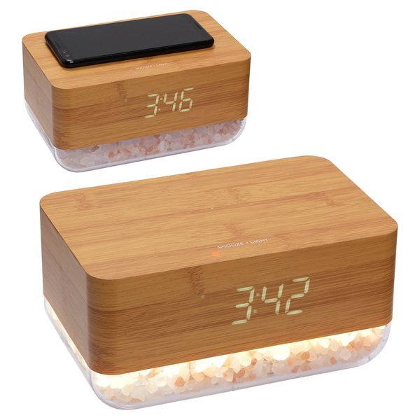 Sunrise Alarm Clock w/ Himalayan Salt Lamp & Wireless Charger