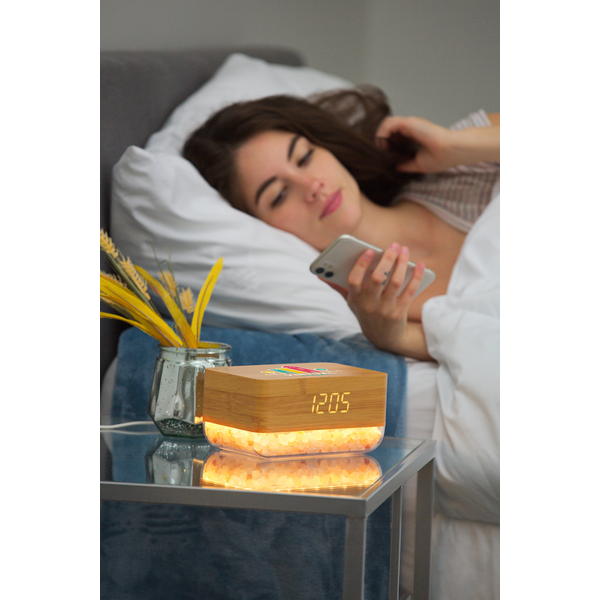 Sunrise Alarm Clock w/ Himalayan Salt Lamp & Wireless Charger
