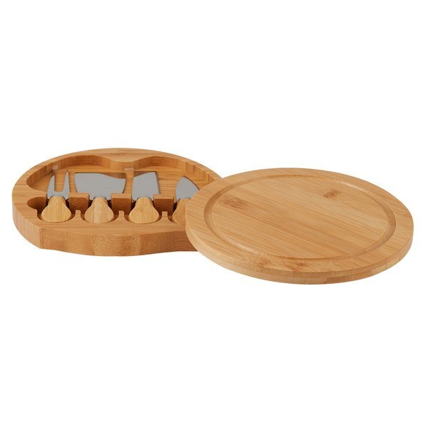 Swivel Top 5-Piece Bamboo Cheese Board Set