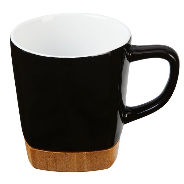 Ceramic Mug w/ Removable Bamboo Coaster, 11oz.