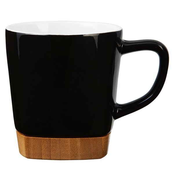 Ceramic Mug w/ Removable Bamboo Coaster, 11oz.