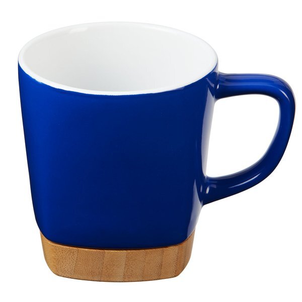 Ceramic Mug w/ Removable Bamboo Coaster, 11oz.
