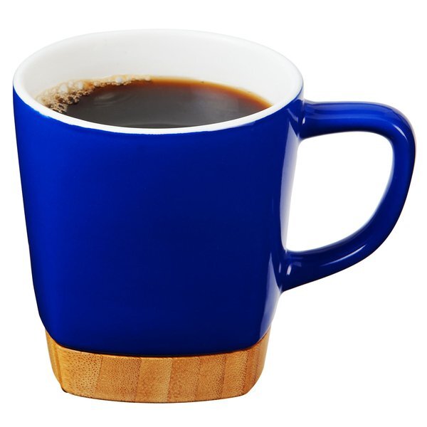 Ceramic Mug w/ Removable Bamboo Coaster, 11oz.