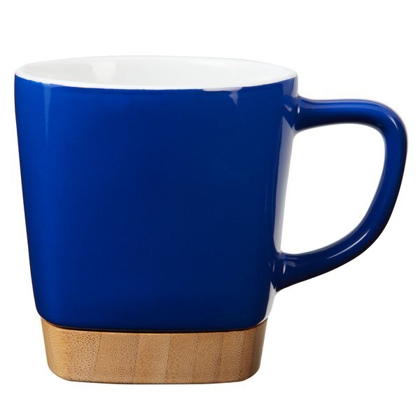 Ceramic Mug w/ Removable Bamboo Coaster, 11oz.