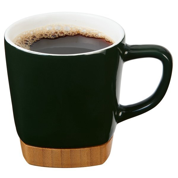 Ceramic Mug w/ Removable Bamboo Coaster, 11oz.
