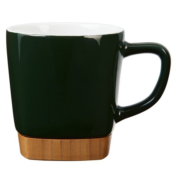 Ceramic Mug w/ Removable Bamboo Coaster, 11oz.