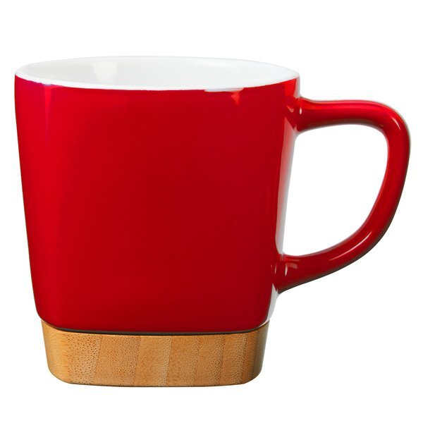 Ceramic Mug w/ Removable Bamboo Coaster, 11oz.