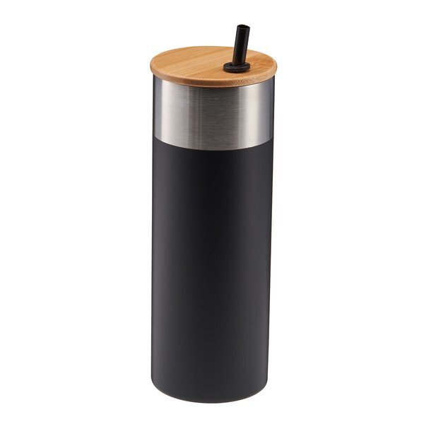 Stainless Steel Tumbler w/ Bamboo Lid & Straw, 20oz.