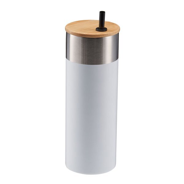 Stainless Steel Tumbler w/ Bamboo Lid & Straw, 20oz.