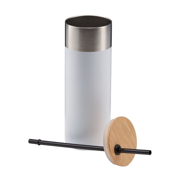Stainless Steel Tumbler w/ Bamboo Lid & Straw, 20oz.