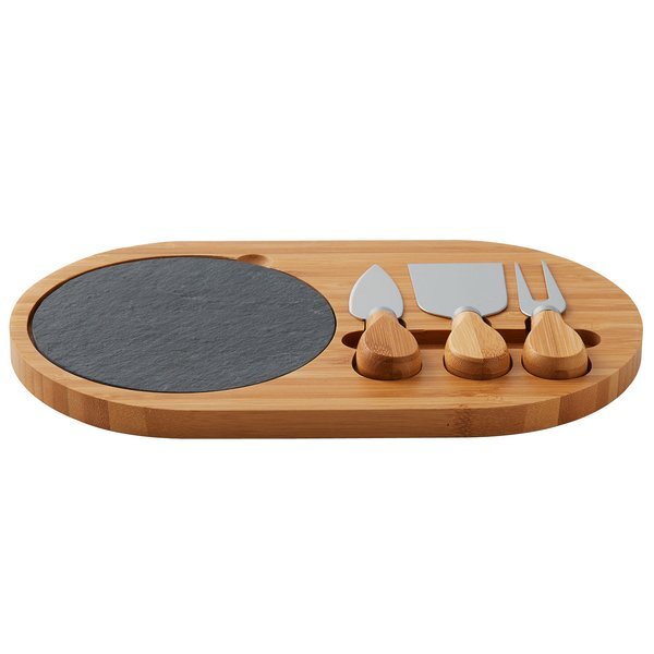 Oval Four-Piece Slate Cheese Board Set