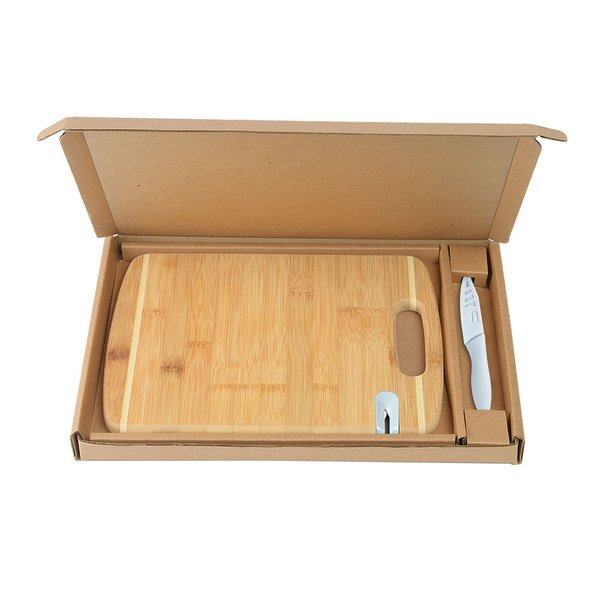 Bamboo Sharpen-It™ Cutting Board w/ Knife Gift Box Set