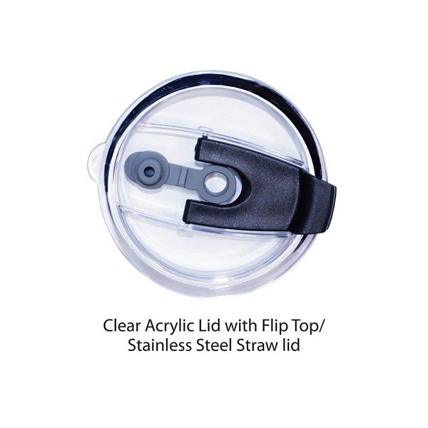 Memphis Vacuum Insulated Tumbler w/ Flip Top Lid & Stainless Steel Straw, 22oz.