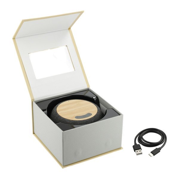 Garm Fabric & Bamboo Speaker w/ Wireless Charging