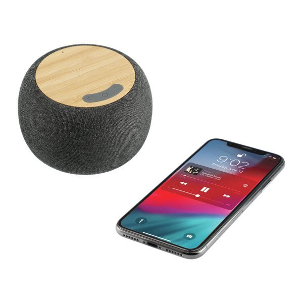 Garm Fabric & Bamboo Speaker w/ Wireless Charging