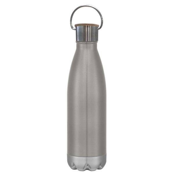 Swiggy Stainless Steel Vacuum Insulated Bottle w/ Bamboo Lid, 16oz.