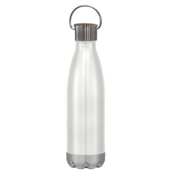 Swiggy Stainless Steel Vacuum Insulated Bottle w/ Bamboo Lid, 16oz.