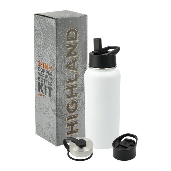 Highland 3-in-1 Copper Stainless Steel Vacuum Insulated Bottle, 32oz.