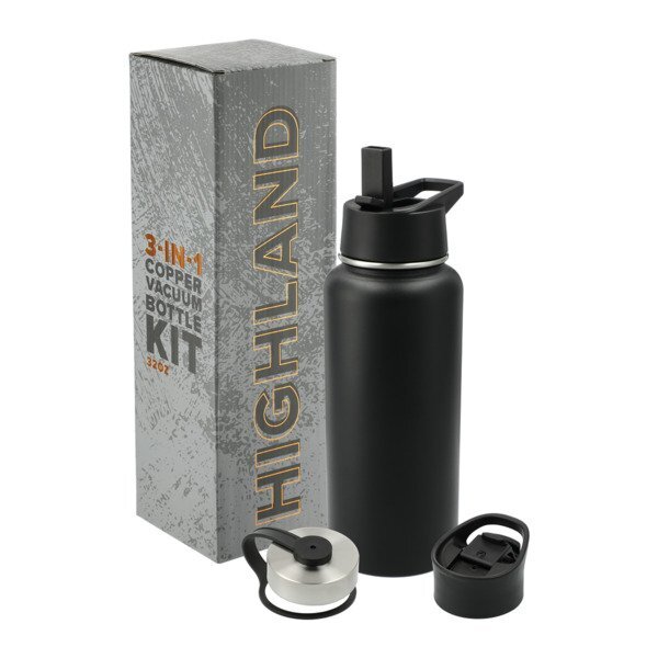 Highland 3-in-1 Copper Stainless Steel Vacuum Insulated Bottle, 32oz.