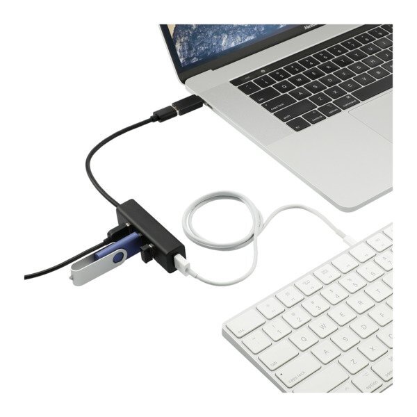 Aluminum 4-Port USB 3.0 Hub w/ Type C Adapter