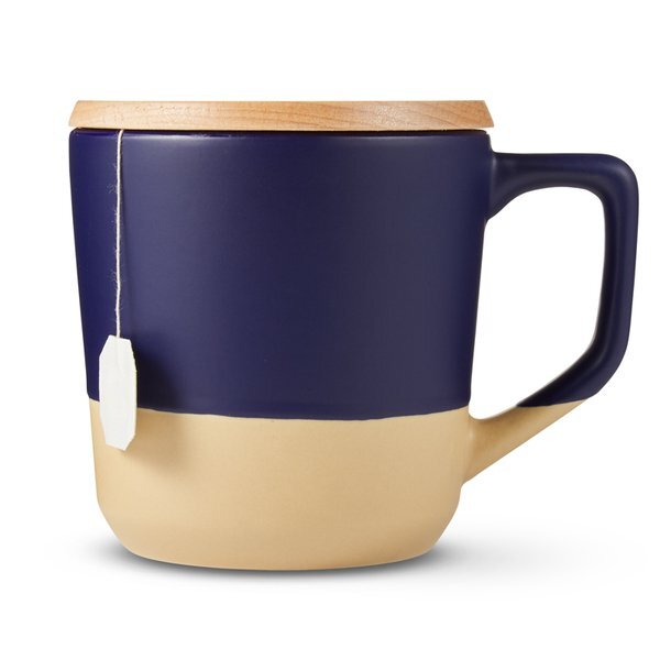 Boston Ceramic Mug with Wood Lid, 16.5 oz.