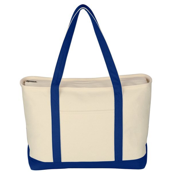 Large Heavy Cotton Canvas Zippered Boat Tote