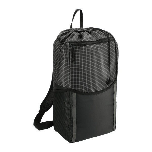 Grid 14L Nylon Drawstring Backpack