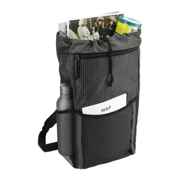 Grid 14L Nylon Drawstring Backpack