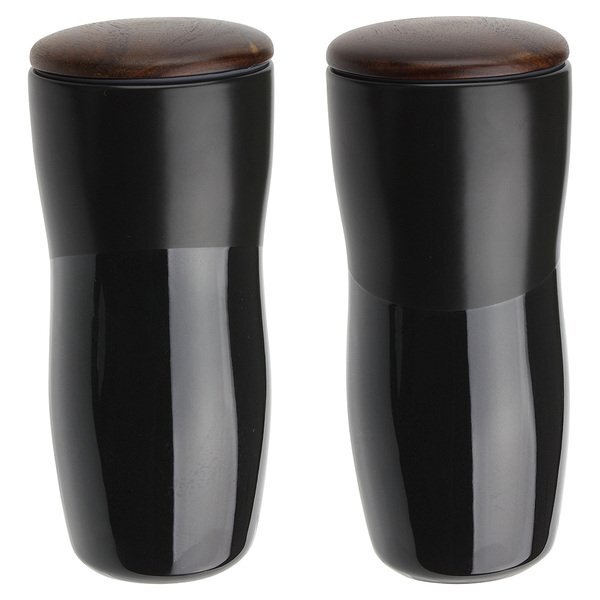 Adriano Double Wall Ceramic Tumbler w/ Wood Lid, 12oz.