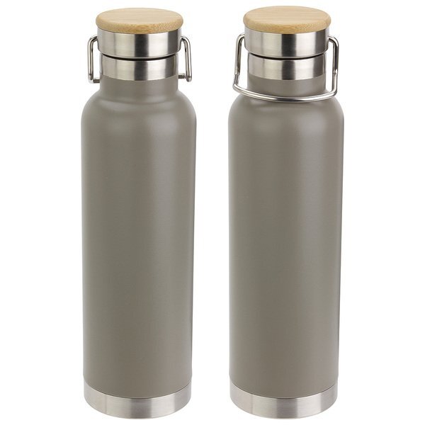 Cusano Vacuum Insulated Stainless Steel Bottle w/ Bamboo Cap, 22oz.