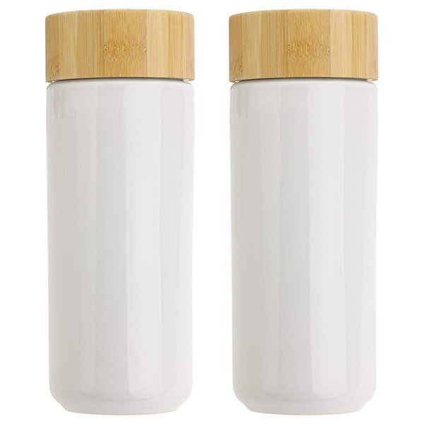 Milan Ceramic Tumbler w/ Bamboo Lid, 10oz.