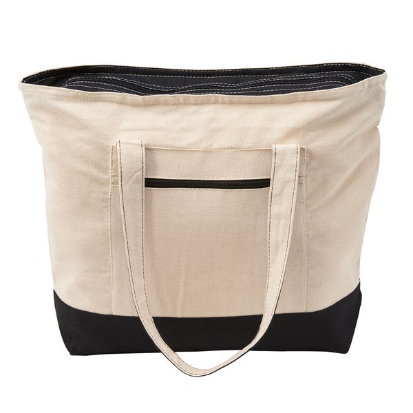 Zippered Cotton Canvas Boat Tote