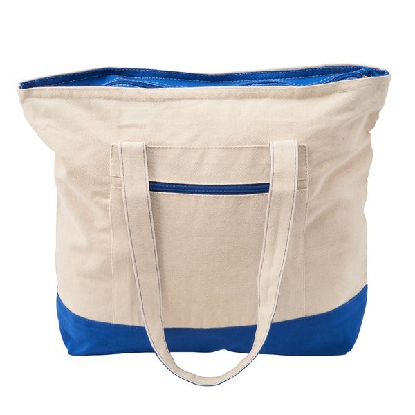 Zippered Cotton Canvas Boat Tote