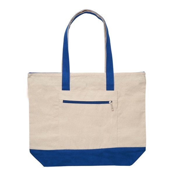 Zippered Cotton Canvas Boat Tote