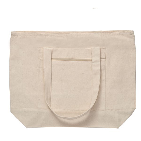 Zippered Cotton Canvas Boat Tote