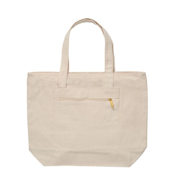 Zippered Cotton Canvas Boat Tote