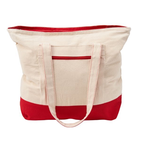 Zippered Cotton Canvas Boat Tote