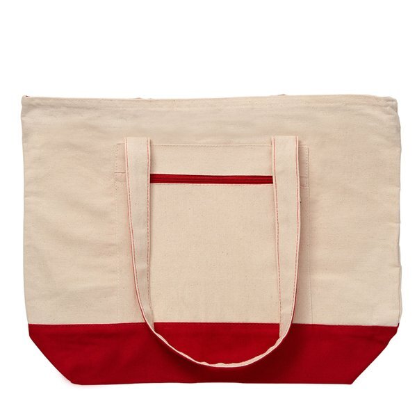 Zippered Cotton Canvas Boat Tote