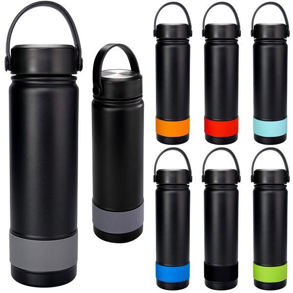 Metal Top Colorful Banded Bottle, 24 oz.