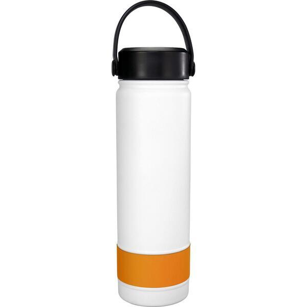 Colorful Metal Top Banded Stainless Steel Bottle, 24oz.