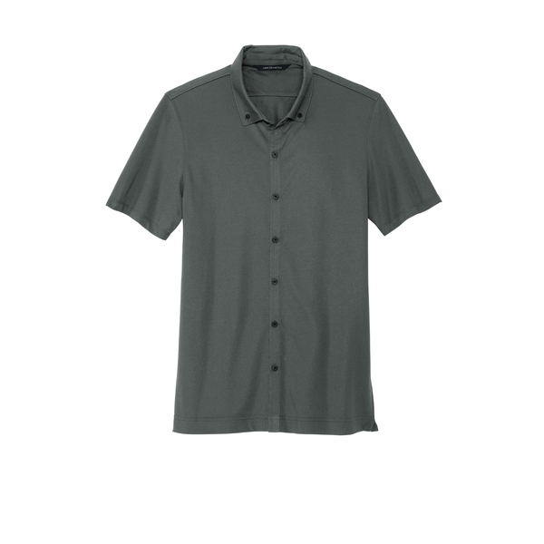 MERCER+METTLE™ Stretch Pique Full-Button Men's Short Sleeve Shirt