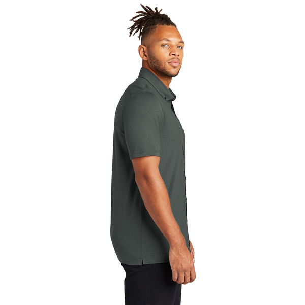 MERCER+METTLE™ Stretch Pique Full-Button Men's Short Sleeve Shirt