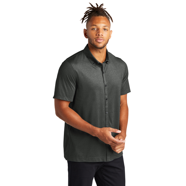 MERCER+METTLE™ Stretch Pique Full-Button Men's Short Sleeve Shirt
