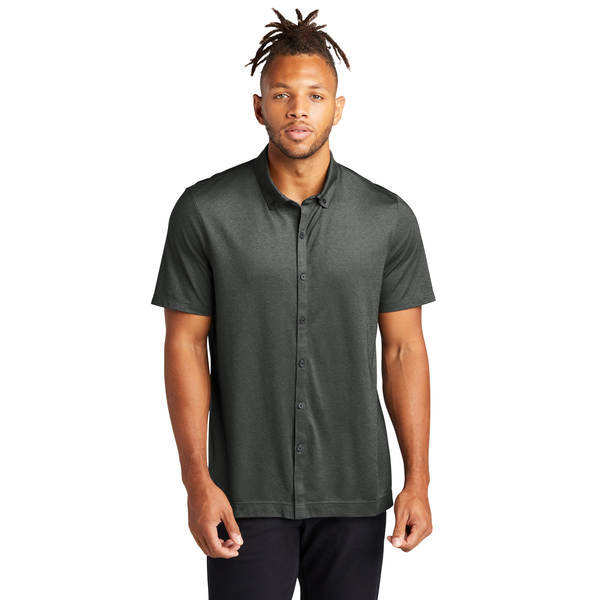 MERCER+METTLE™ Stretch Pique Full-Button Men's Short Sleeve Shirt