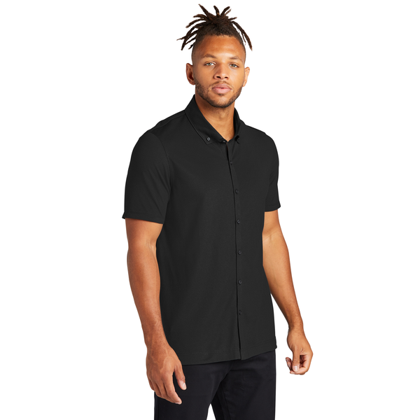 MERCER+METTLE™ Stretch Pique Full-Button Men's Short Sleeve Shirt